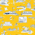 Hamptons Toile Wallpaper in yellow navy color - pattern number KK759_Yellow_Navy_KH300 - by Katie Kime in the  collection