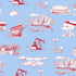 Houston Toile Peel and Stick Wallpaper in blue red color - pattern number KK737_Blue_Red_KH306 - by Katie Kime in the  collection