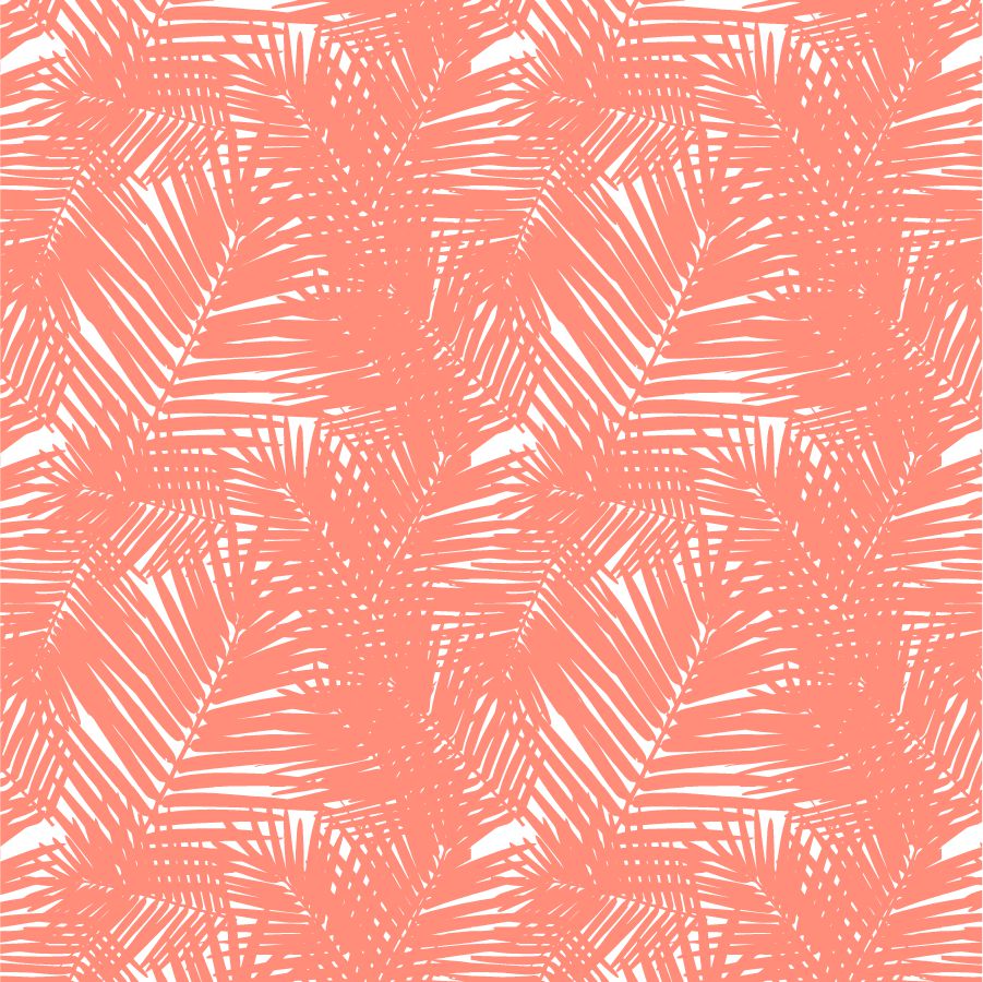 Jungle Leaves Peel and Stick Wallpaper in coral color - pattern number KK17009_Coral_KH306 - by Katie Kime in the  collection