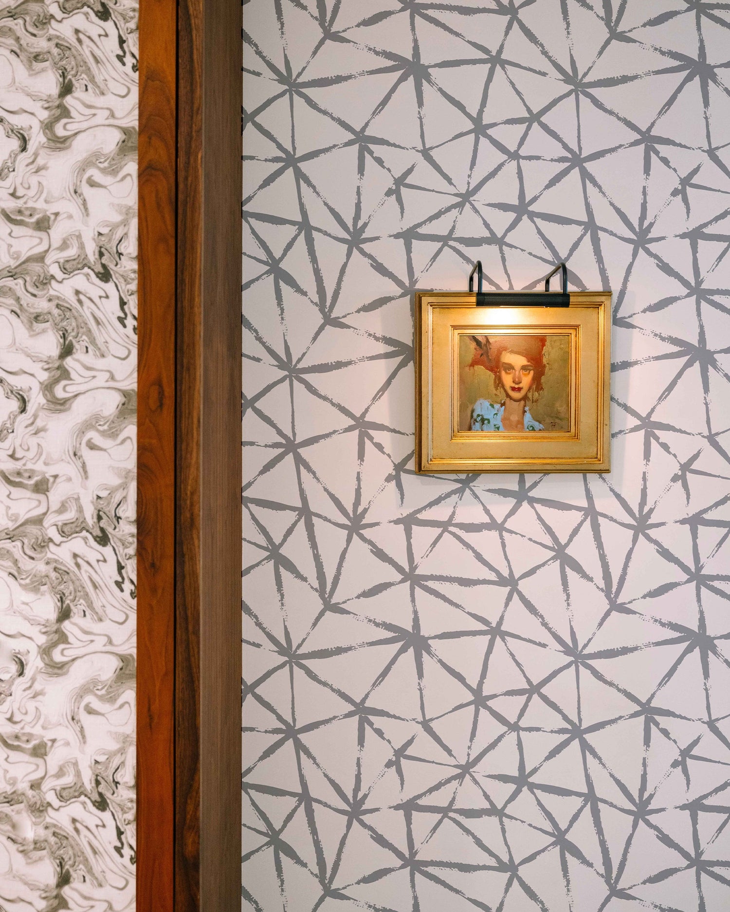 Kaleidoscope Wallpaper in grey color - pattern number KK720_Grey_KH300 - by Katie Kime in the  collection