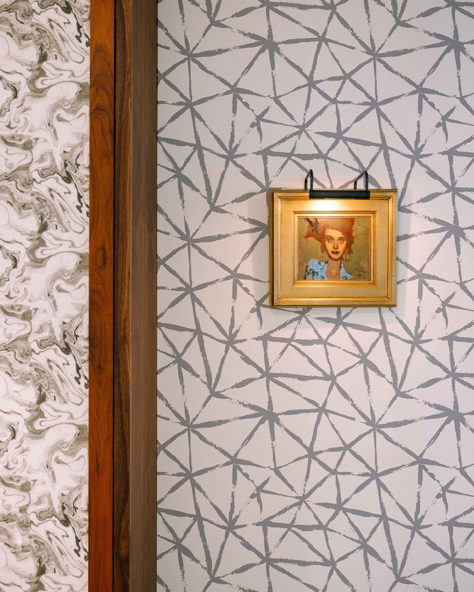 Kaleidoscope Wallpaper in grey color - pattern number KK720_Grey_KH300 - by Katie Kime in the  collection