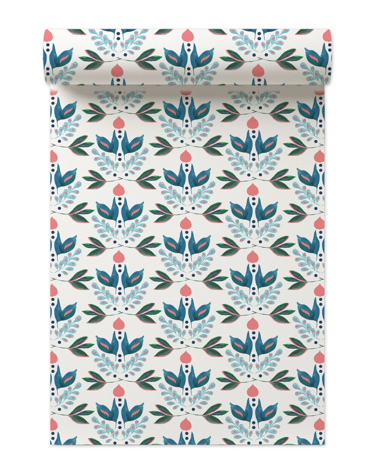 Lotus Peel and Stick Wallpaper in blue color - pattern number KK17013_Blue_KH306 - by Katie Kime in the  collection