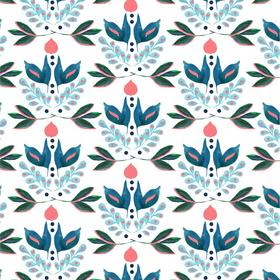 Lotus Wallpaper in Blue color - pattern number KK17013_Blue_KH300 - by Katie Kime in the collection