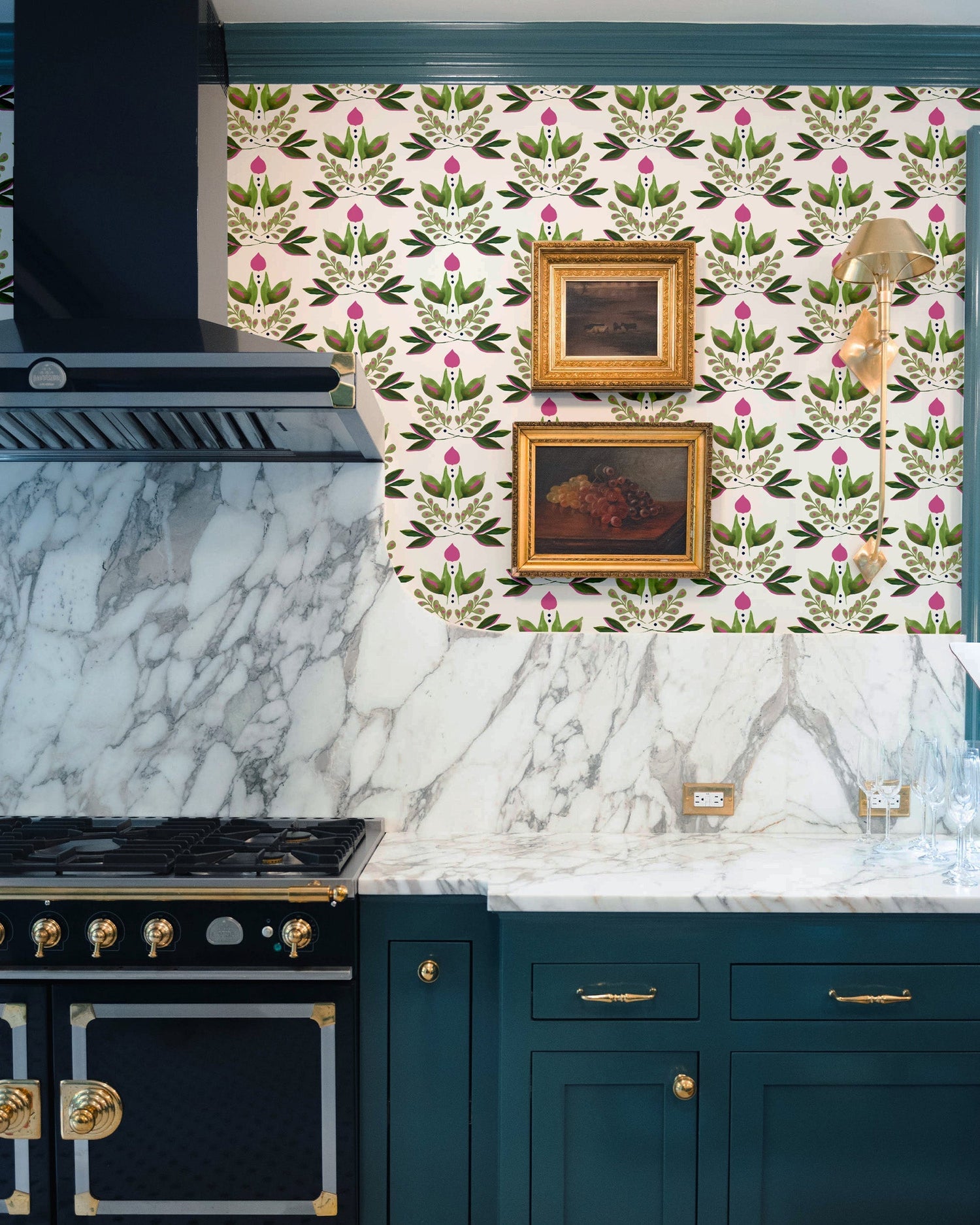 Lotus Peel and Stick Wallpaper in green color - pattern number KK17013_Green_KH306 - by Katie Kime in the  collection