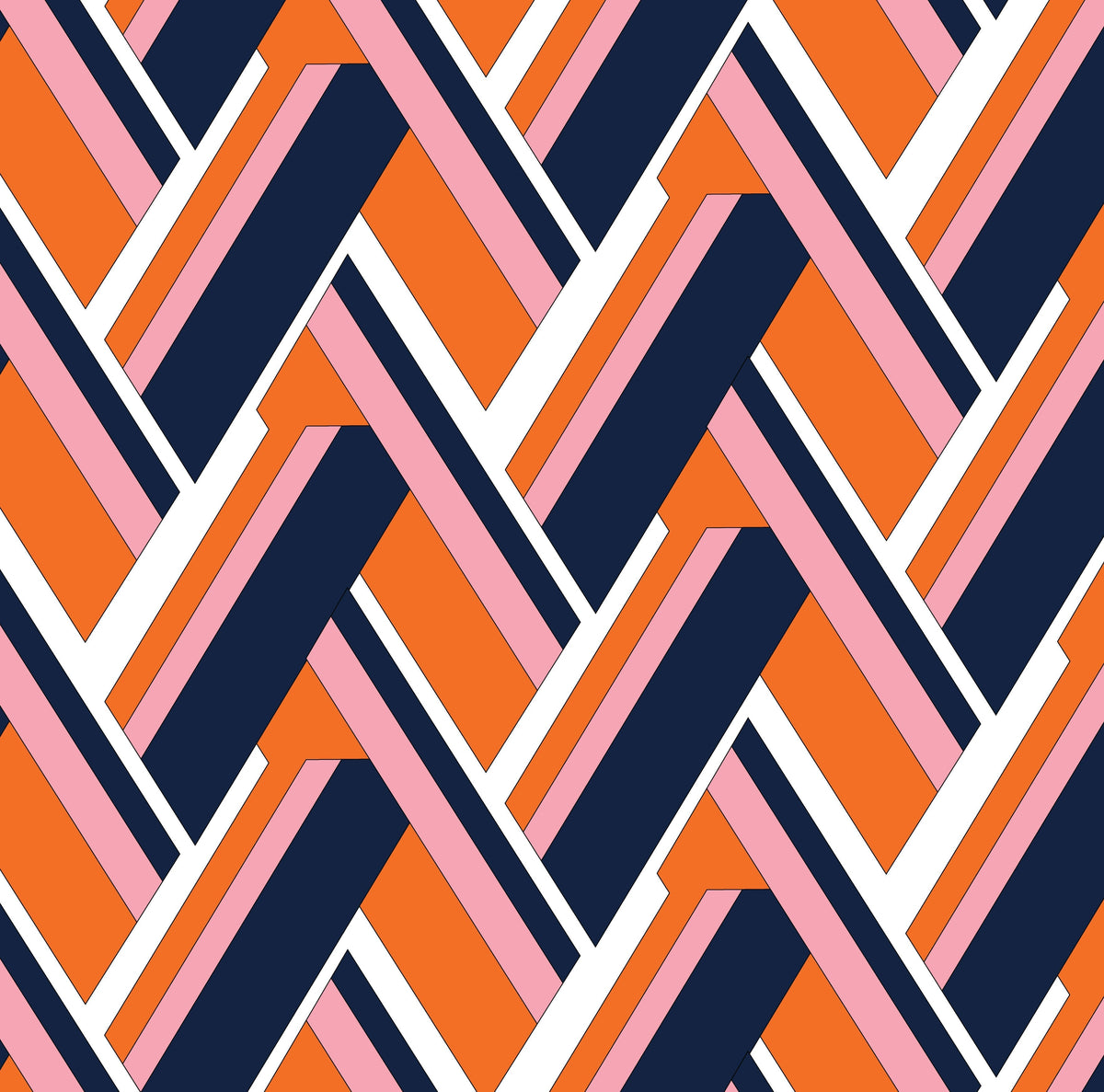 Lucy Wallpaper in Navy color - pattern number KK17111_Navy_KH300 - by Katie Kime in the collection