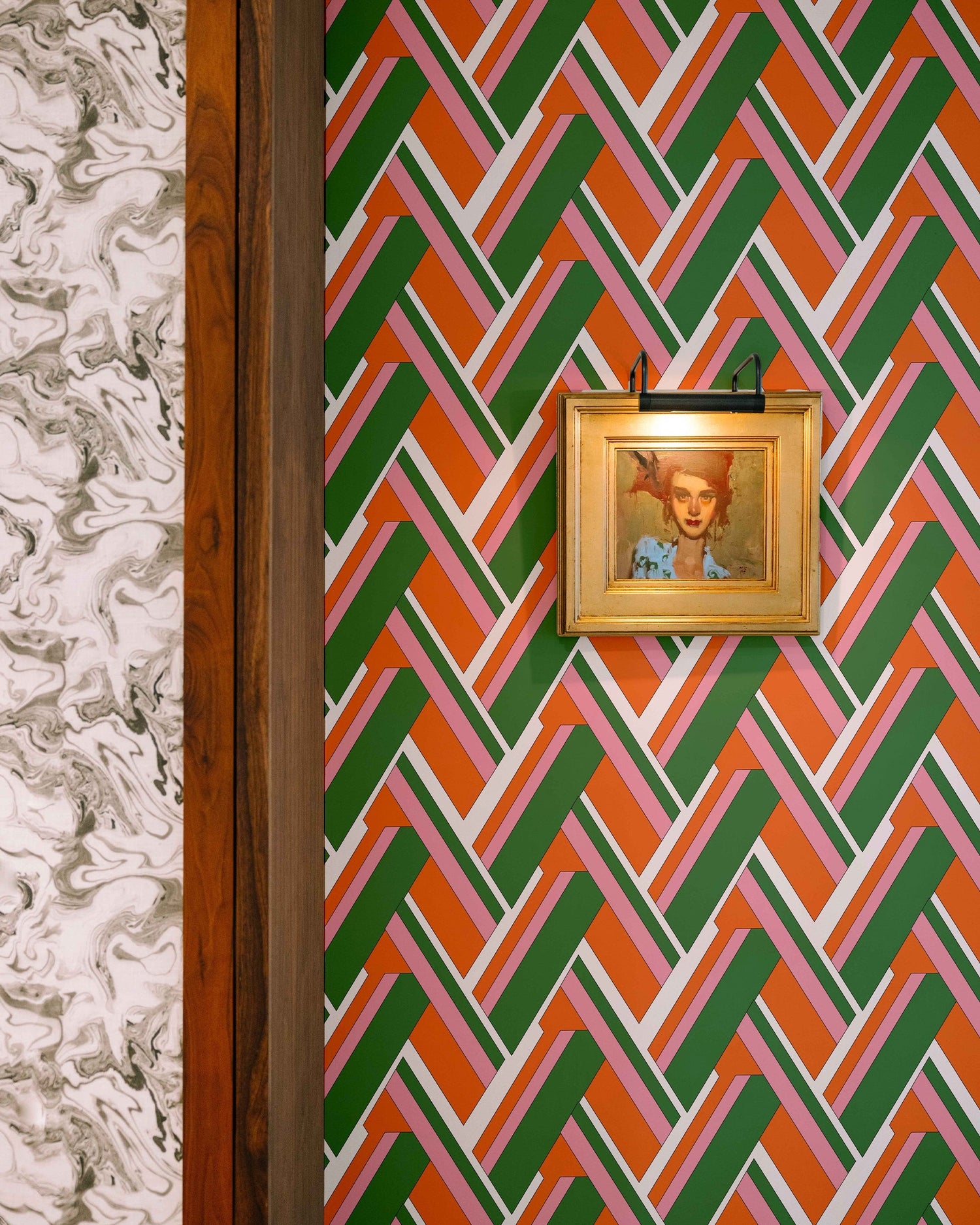 Lucy Wallpaper in green color - pattern number KK17111_Green_KH300 - by Katie Kime in the  collection