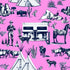 Marfa Toile Peel and Stick Wallpaper in pink navy color - pattern number KK17118_Pink_Navy_KH306 - by Katie Kime in the  collection