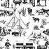 Marfa Toile Wallpaper in black color - pattern number KK17118_Black_KH300 - by Katie Kime in the  collection