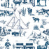 Marfa Toile Wallpaper in Navy color - pattern number KK17118_Navy_KH300 - by Katie Kime in the collection