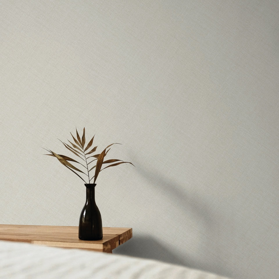 Textile Plain Wallpaper in white color - pattern number GDMN1001 - by Grandeco in the Little Dreamers collection