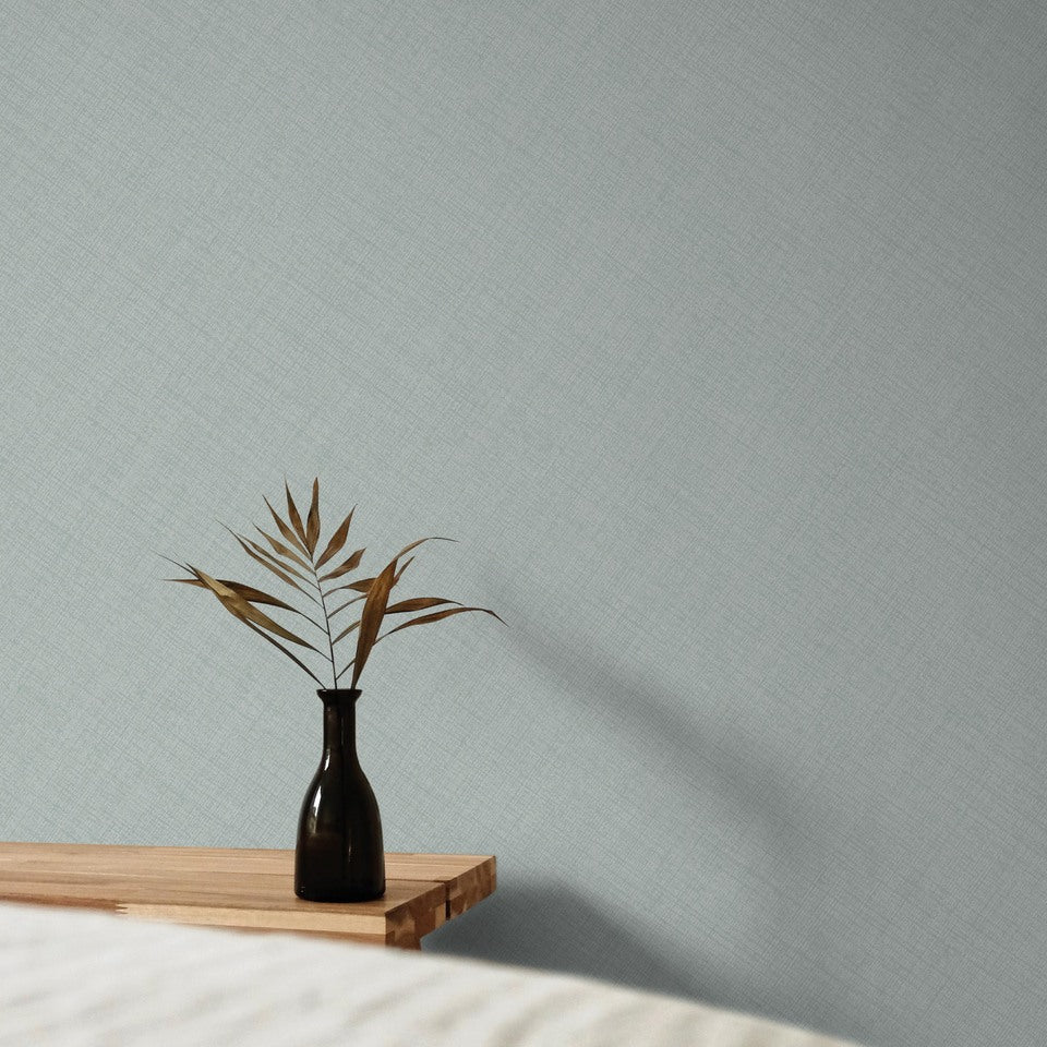 Textile Plain Wallpaper in blue color - pattern number GDMN1011 - by Grandeco in the Little Dreamers collection