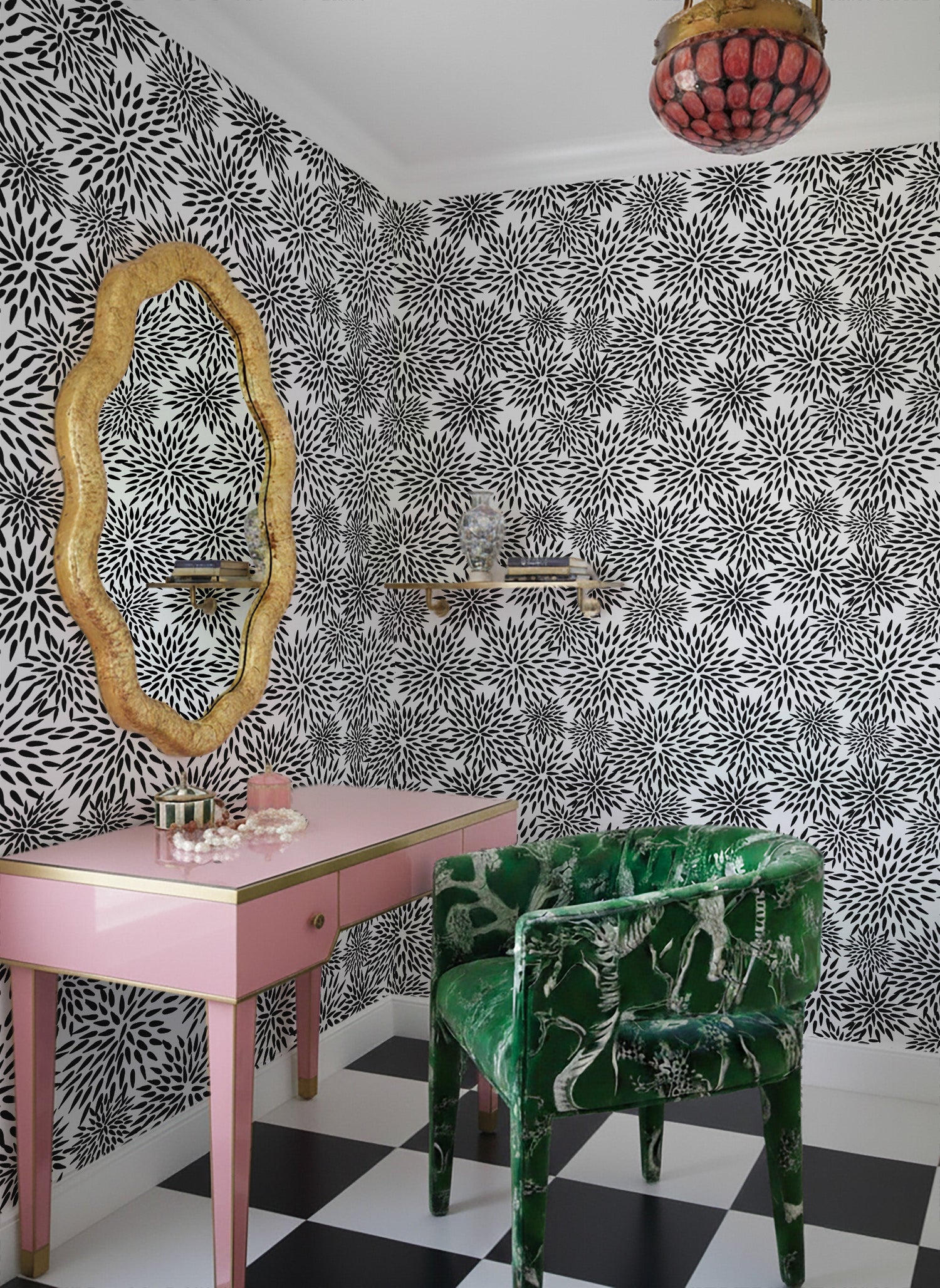 Mums The Word Peel and Stick Wallpaper in black color - pattern number KK17014_Black_KH306 - by Katie Kime in the  collection