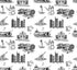 Nashville Toile Wallpaper in orange pink color - pattern number KK17122_Black_KH300 - by Katie Kime in the  collection