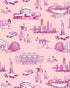 New York Toile Wallpaper in black color - pattern number KK17124_Pink_Magenta_KH300 - by Katie Kime in the  collection
