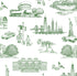 New York Toile Wallpaper in grey color - pattern number KK17124_Green_KH300 - by Katie Kime in the  collection