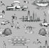 North Carolina Toile Wallpaper in navy white color - pattern number KK17124_Grey_KH300 - by Katie Kime in the  collection