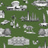 New York Toile Wallpaper in pink magenta color - pattern number KK17124_Hunter_KH300 - by Katie Kime in the  collection