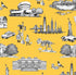 New York Toile Peel and Stick Wallpaper in yellow color - pattern number KK17124_Yellow_KH306 - by Katie Kime in the  collection