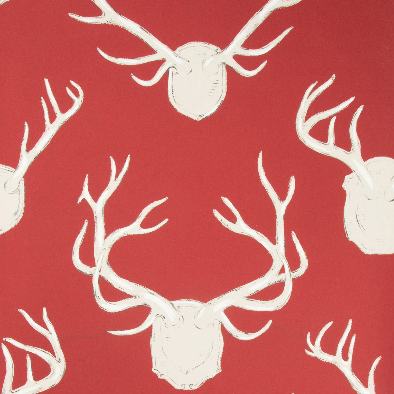 Antlers Wallpaper in Red color - pattern number P2017102.19.0 - by Lee Jofa in the Lodge II collection