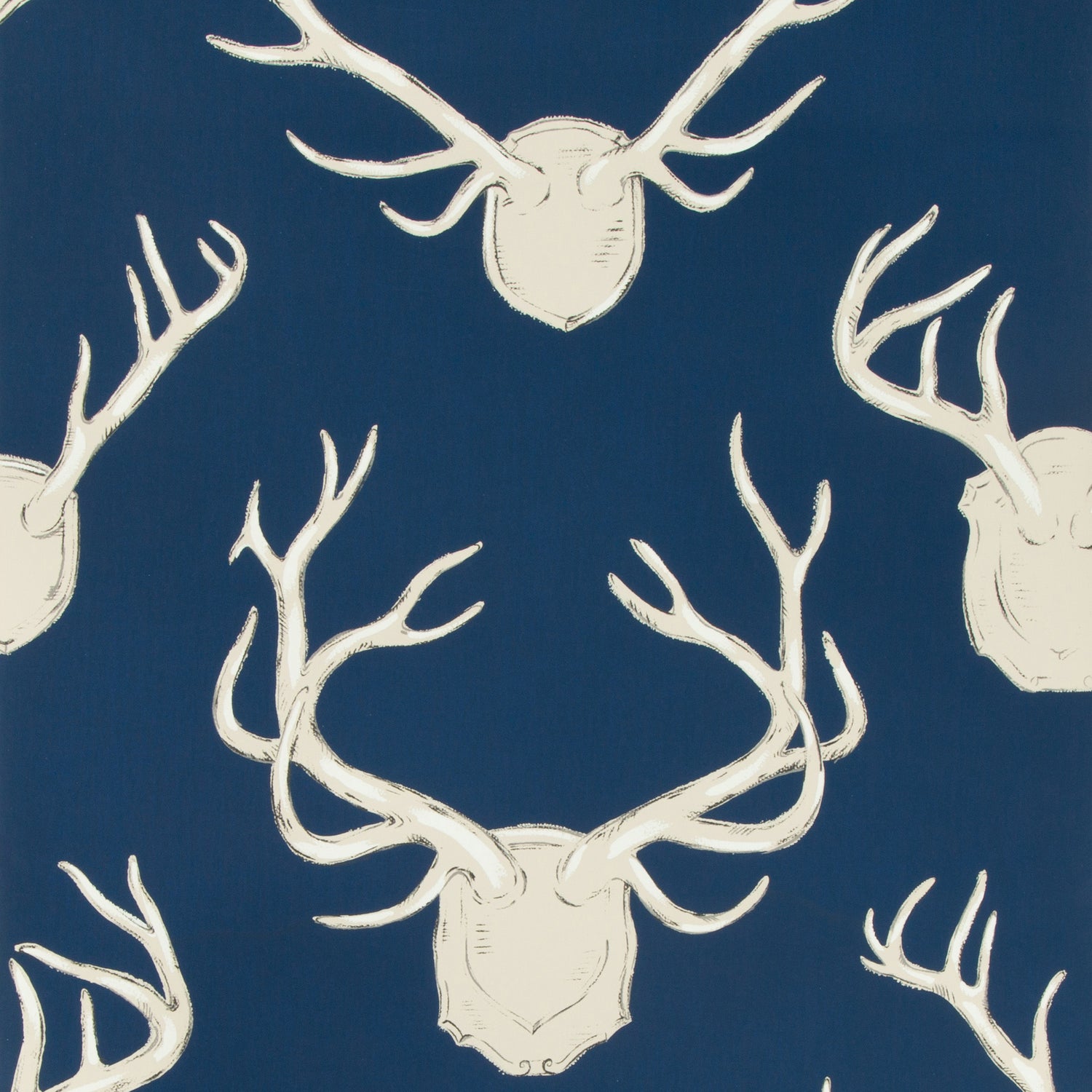 Antlers Wallpaper in Navy color - pattern number P2017102.50.0 - by Lee Jofa in the Lodge II collection