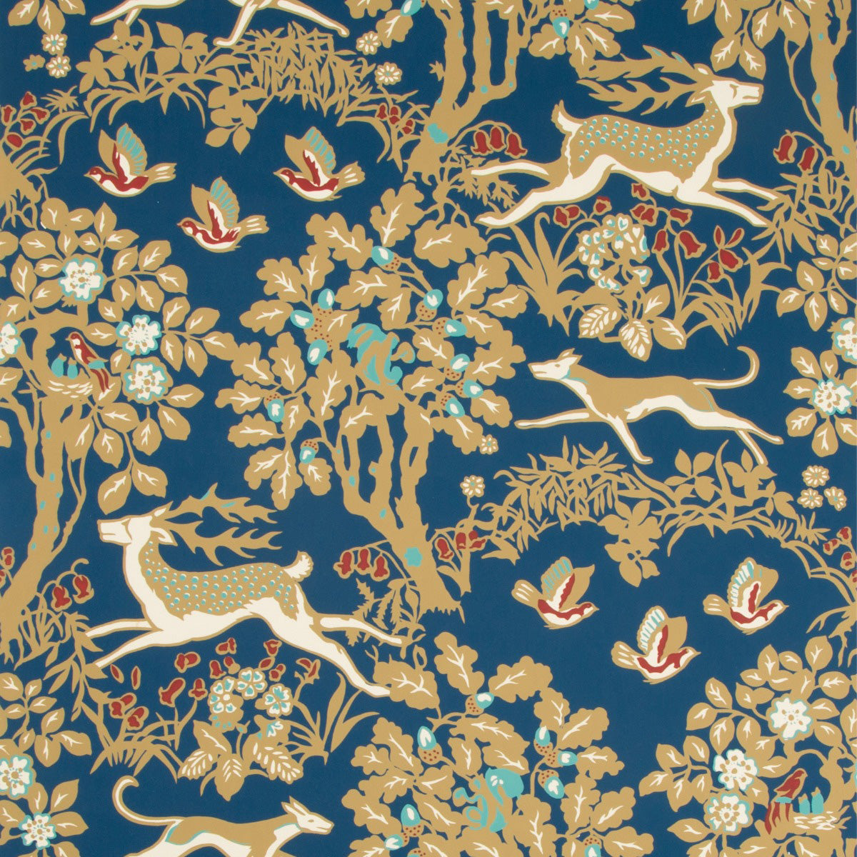 Mille Fleur Wallpaper in Navy color - pattern number P2017104.50.0 - by Lee Jofa in the Lodge II collection