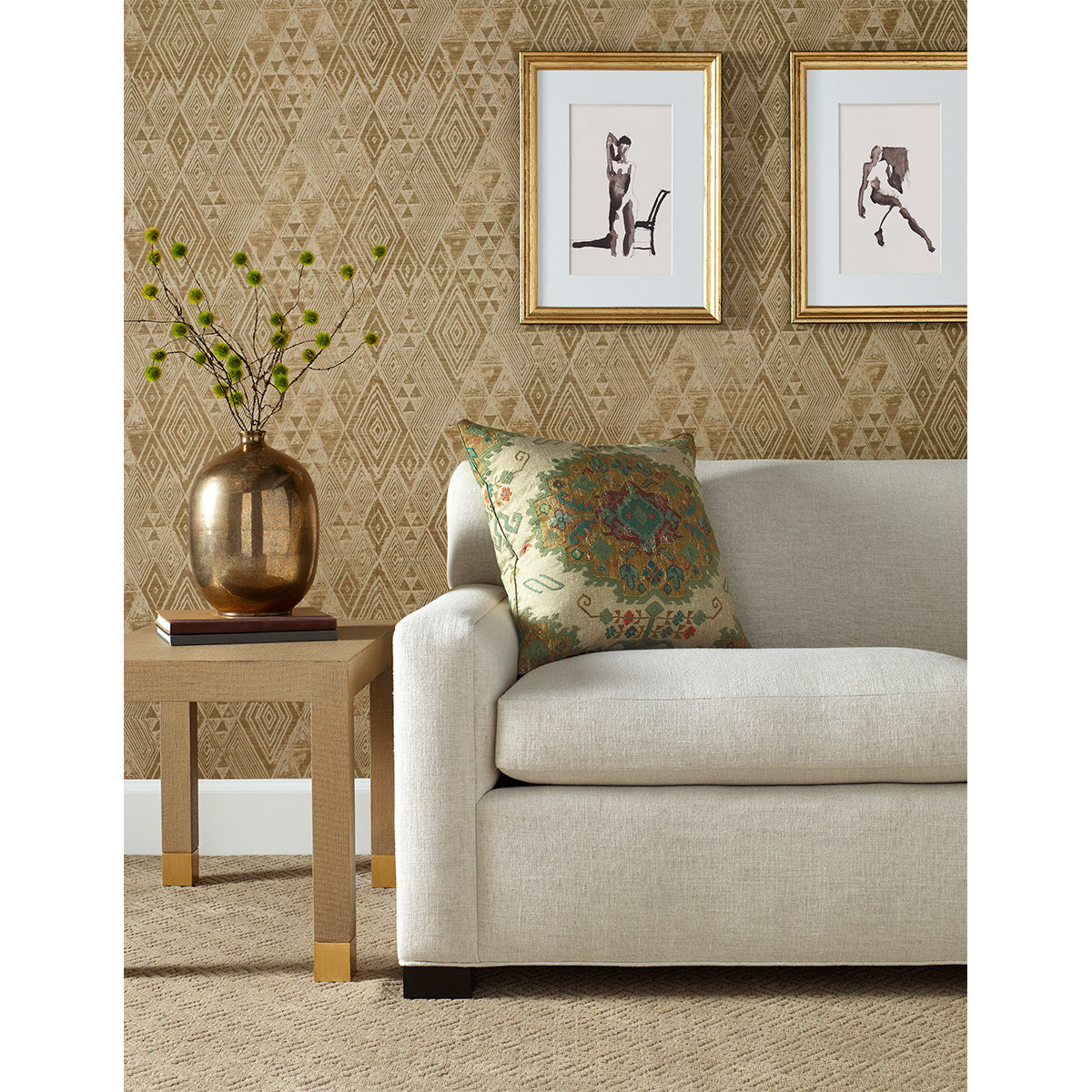Marula Wallpaper in Ebony/Gold color - pattern number P2017105.48.0 - by Lee Jofa in the Merkato collection