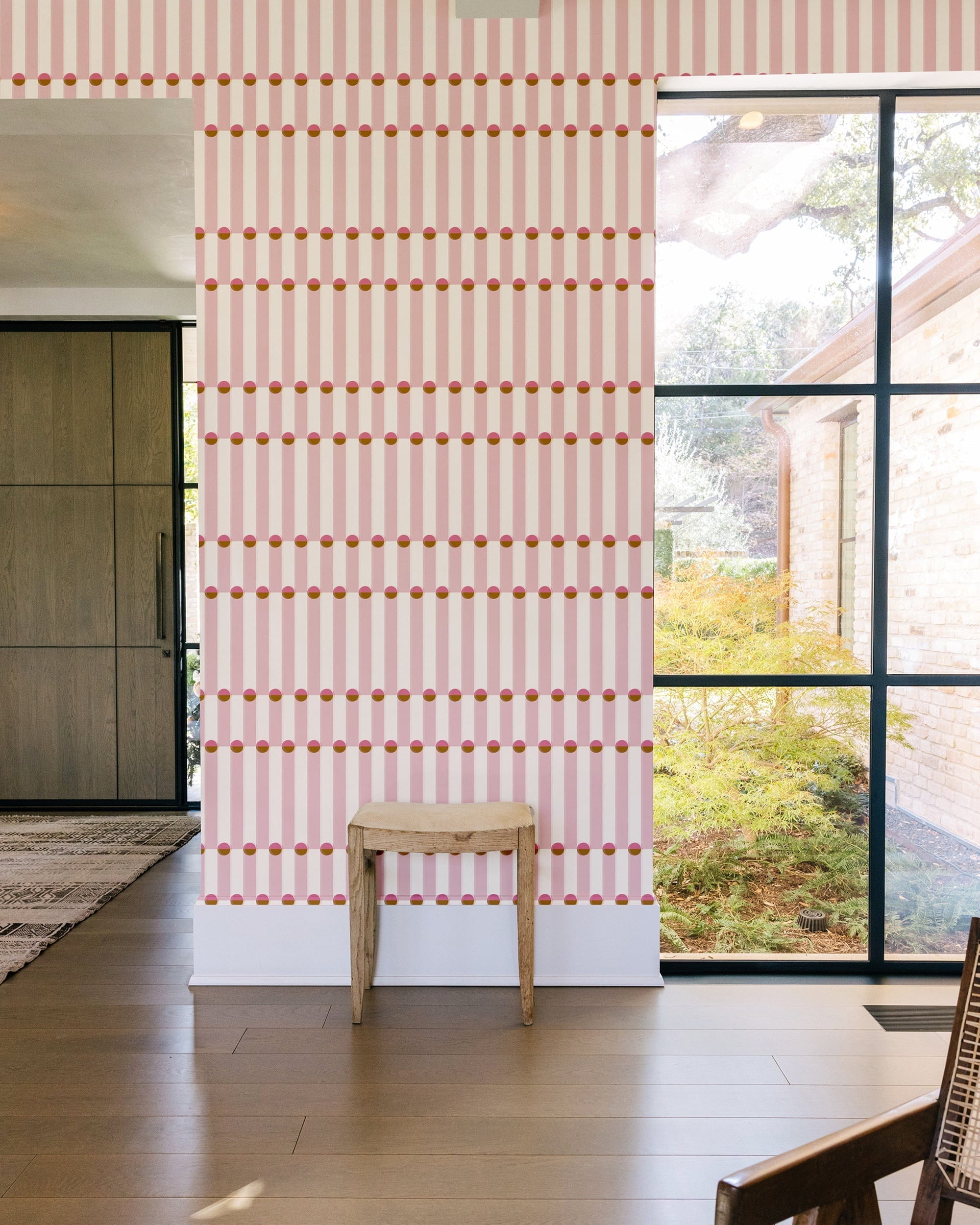 Palisades Peel and Stick Wallpaper in pink color - pattern number KK855_Pink_KH306 - by Katie Kime in the  collection