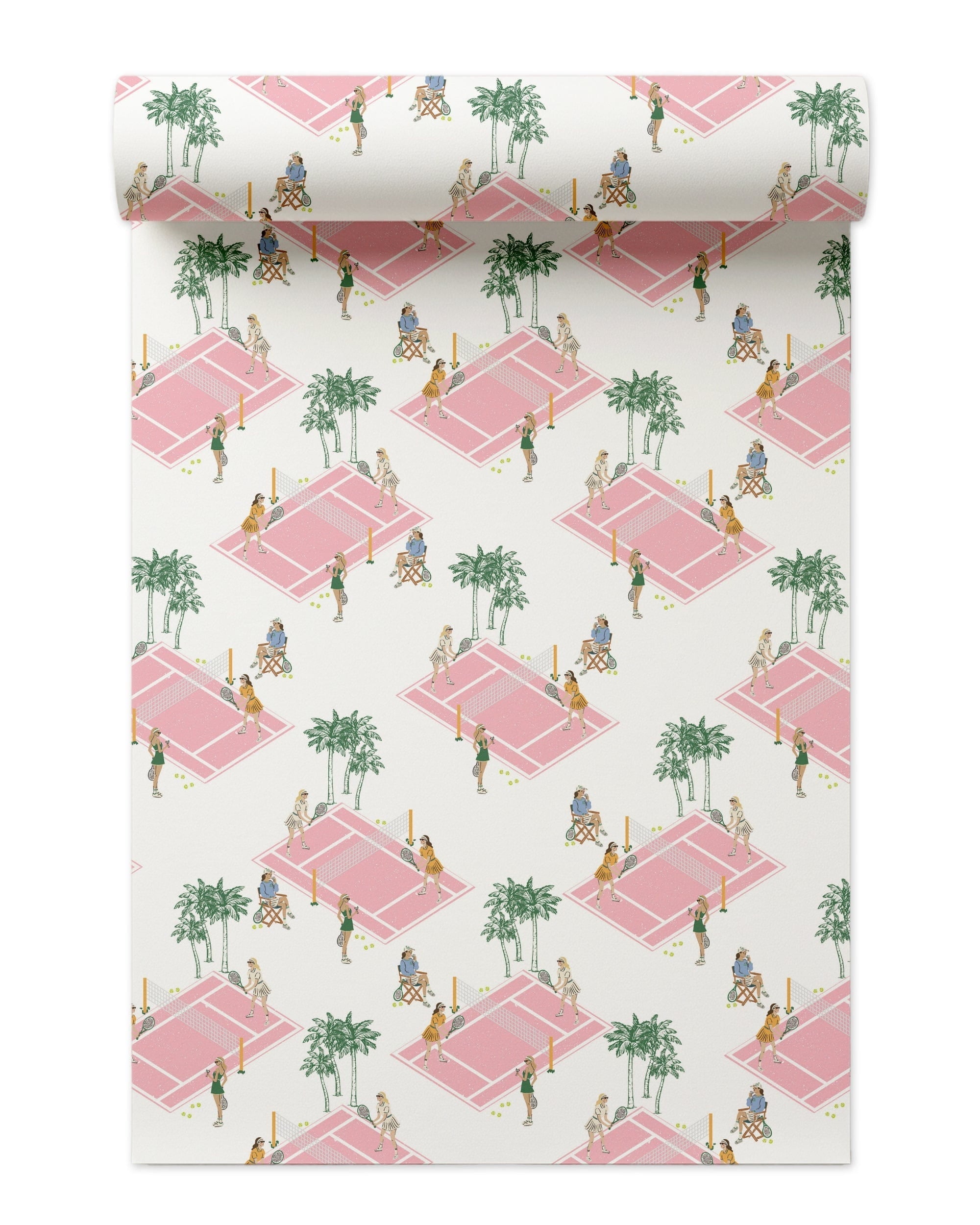 Palm Court Peel and Stick Wallpaper in pink color - pattern number KK842_Pink_KH306 - by Katie Kime in the  collection
