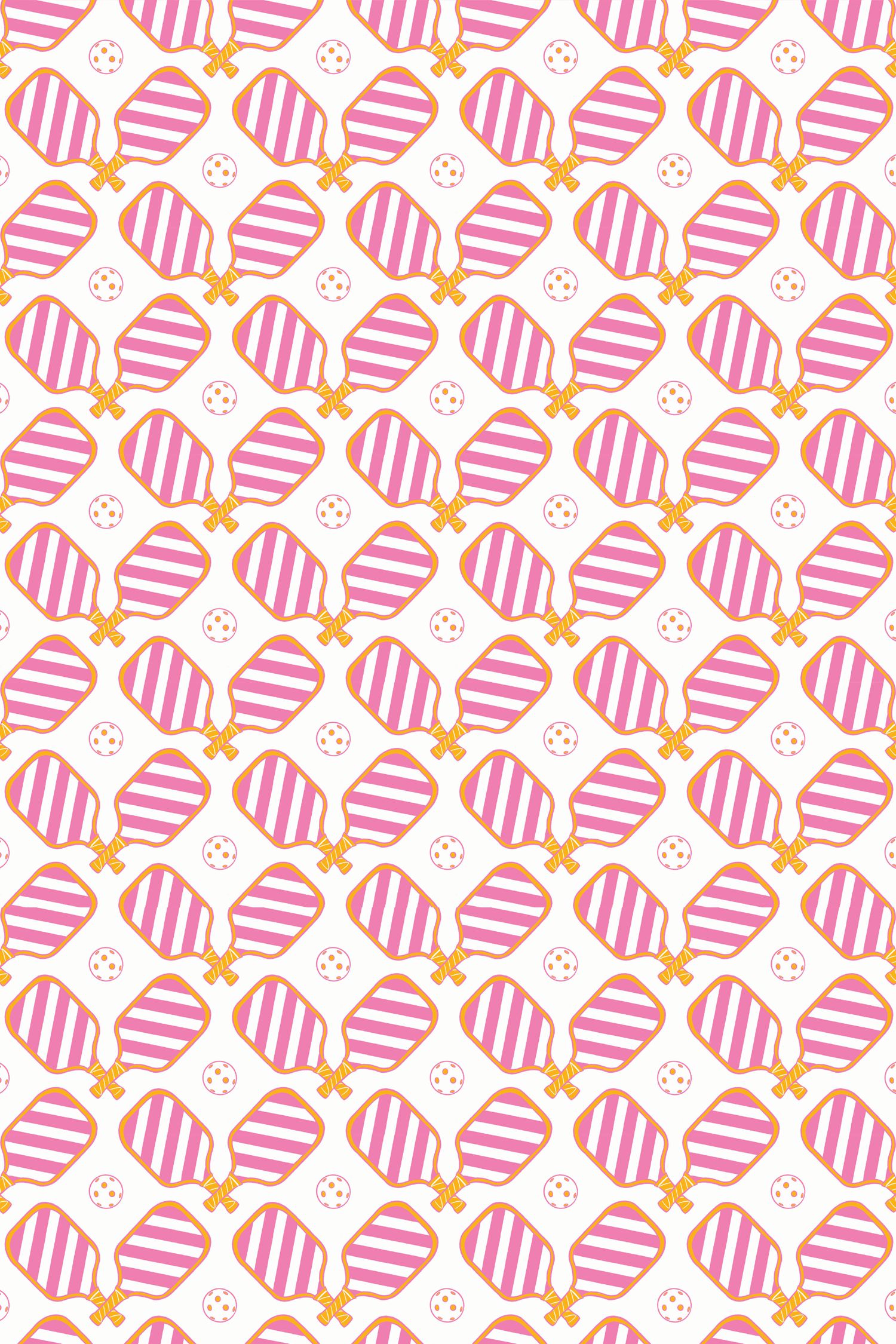 Pickleball Peel and Stick Wallpaper in pink color - pattern number KK750_Pink_KH306 - by Katie Kime in the  collection