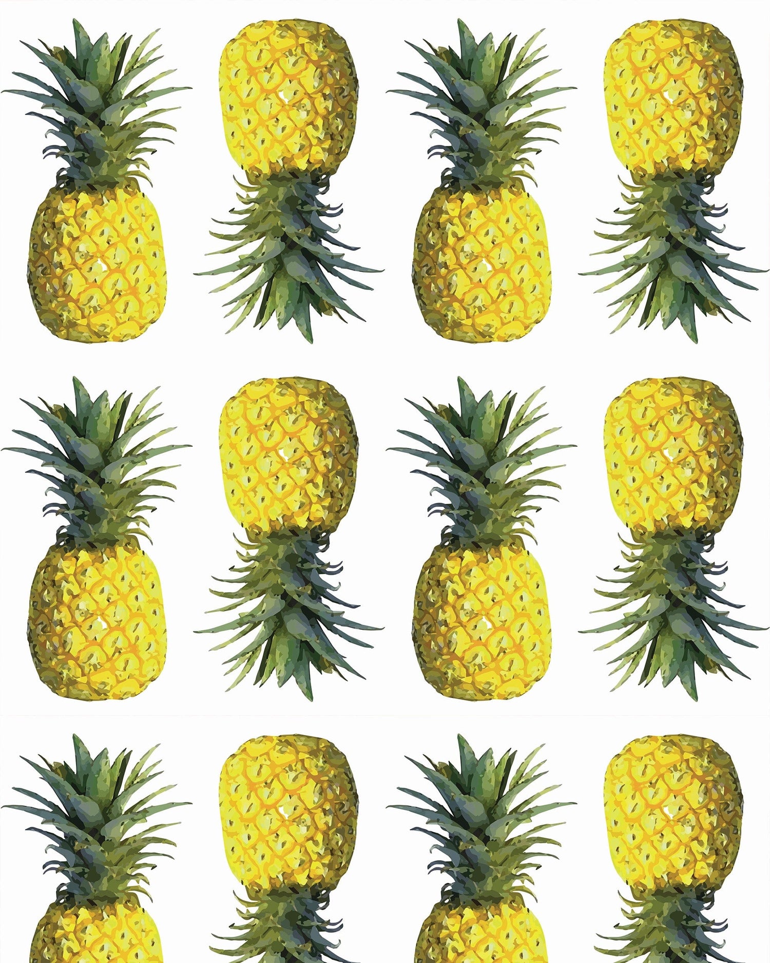 Pineapples Wallpaper in yellow color - pattern number KK17017_Yellow_KH300 - by Katie Kime in the  collection