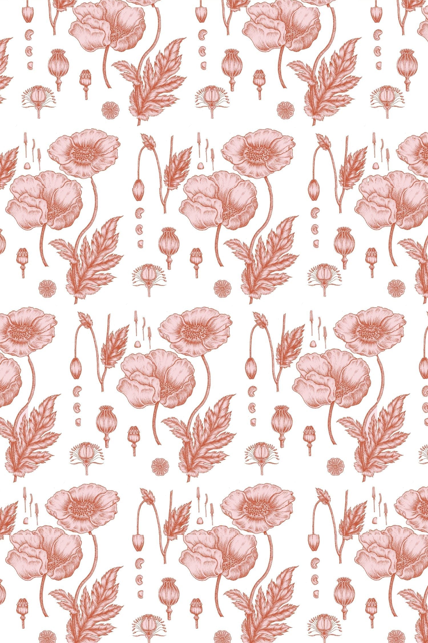 Poppy Wallpaper in Pink color - pattern number KK731_Pink_KH300 - by Katie Kime in the collection