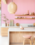 Retro Stripe Peel and Stick Wallpaper in pink color - pattern number KK765_Pink_KH306 - by Katie Kime in the  collection