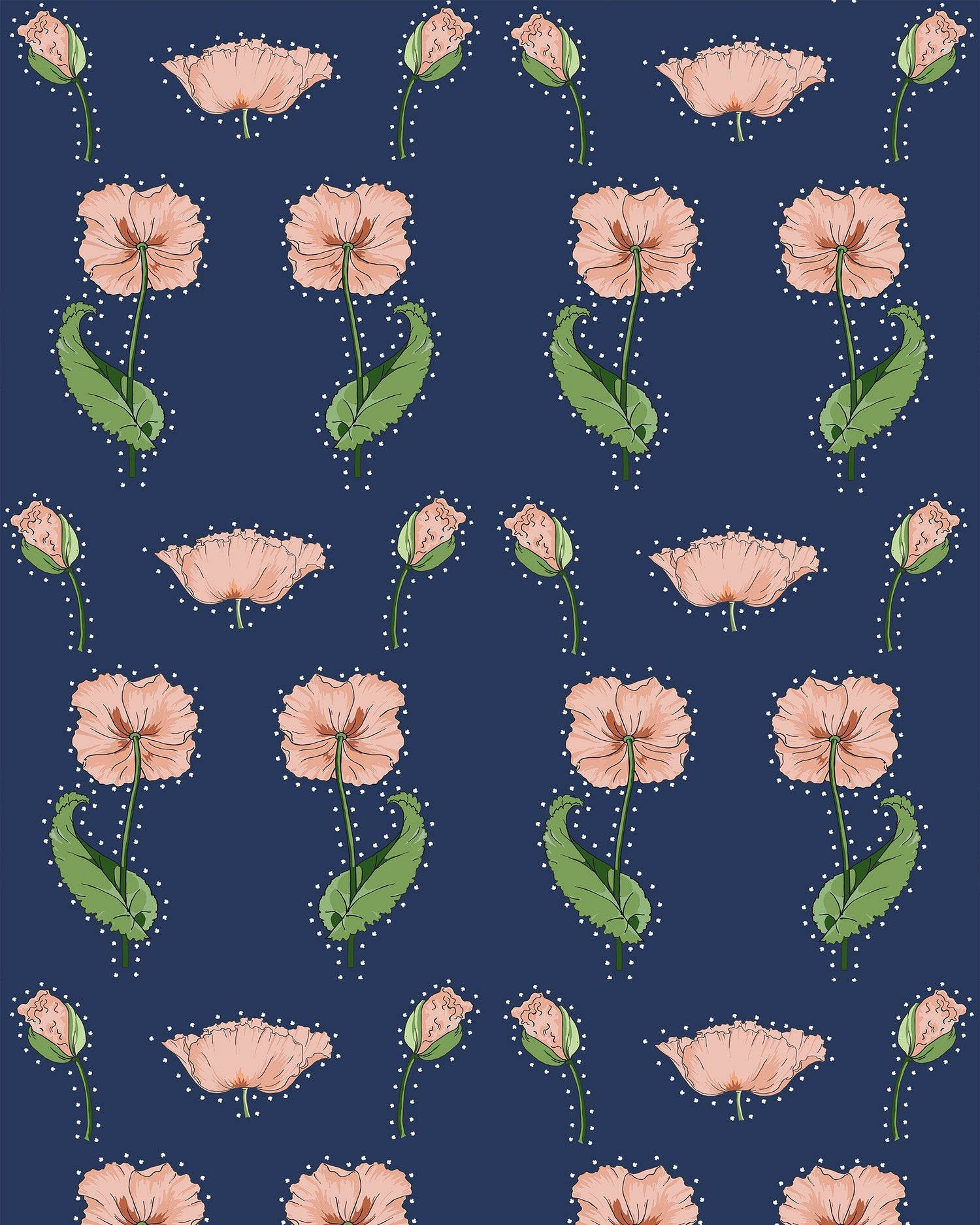 Rhinestone Flower Peel and Stick Wallpaper in navy color - pattern number KK820_Navy_KH306 - by Katie Kime in the  collection