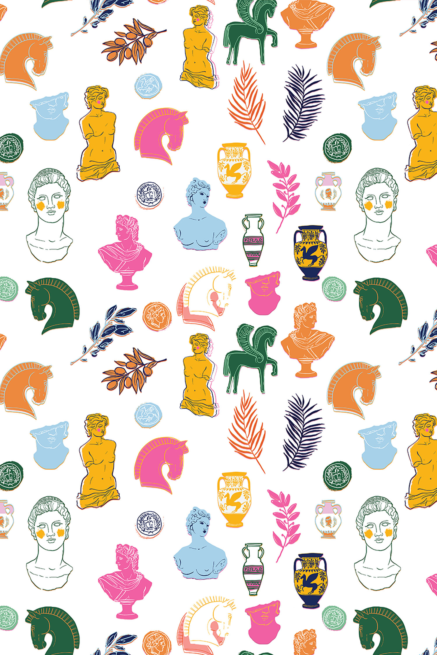 Romanesque Wallpaper in Multi color - pattern number KK777_Multi_KH300 - by Katie Kime in the collection