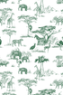 Safari Toile Peel and Stick Wallpaper in hunter color - pattern number KK772_Hunter_KH306 - by Katie Kime in the  collection