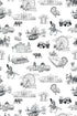 San Antonio Toile Peel and Stick Wallpaper in black color - pattern number KK780_Black_KH306 - by Katie Kime in the  collection