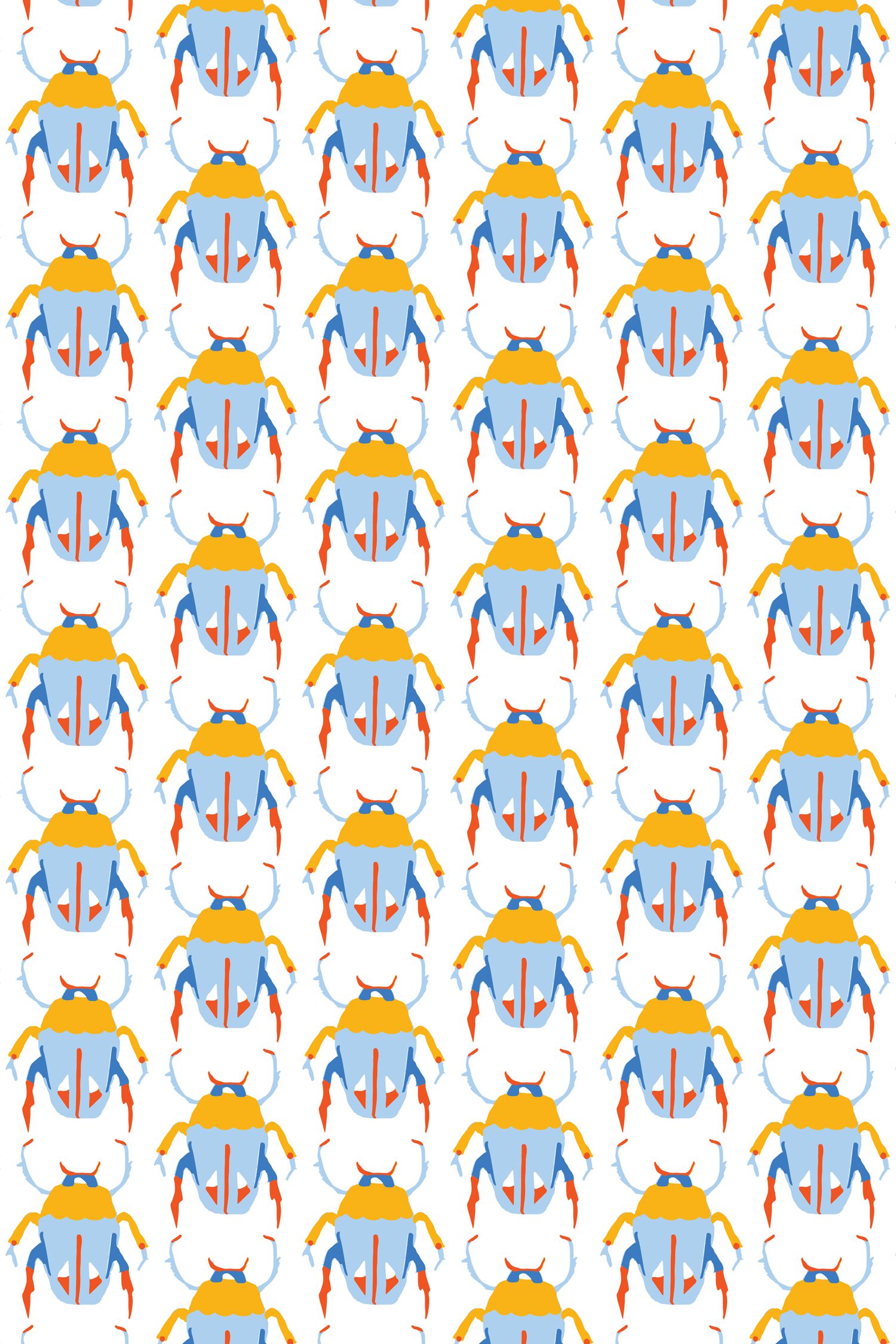 Scarab Wallpaper in blue color - pattern number KK17048_Blue_KH300 - by Katie Kime in the  collection
