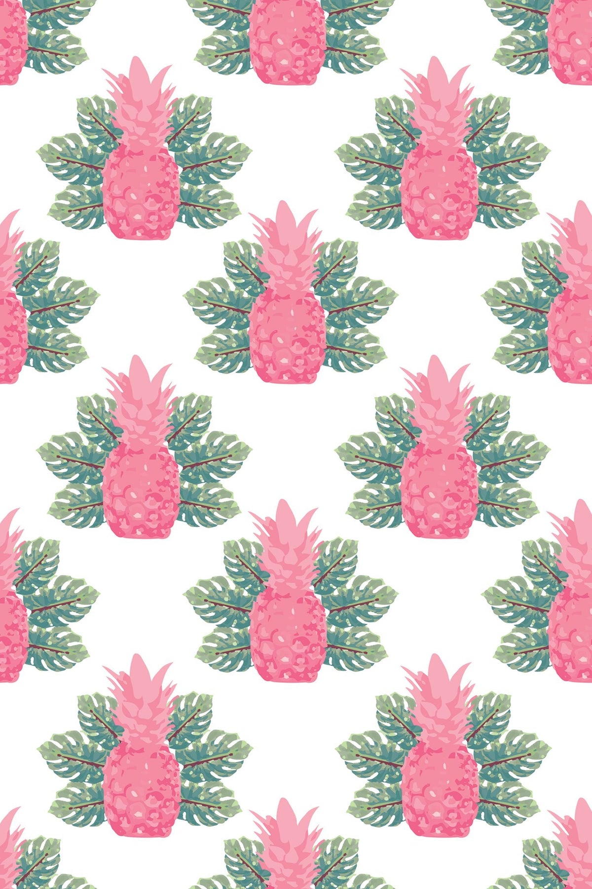 Spring Pineapples Wallpaper in Pink color - pattern number KK17019_KH300 - by Katie Kime in the collection