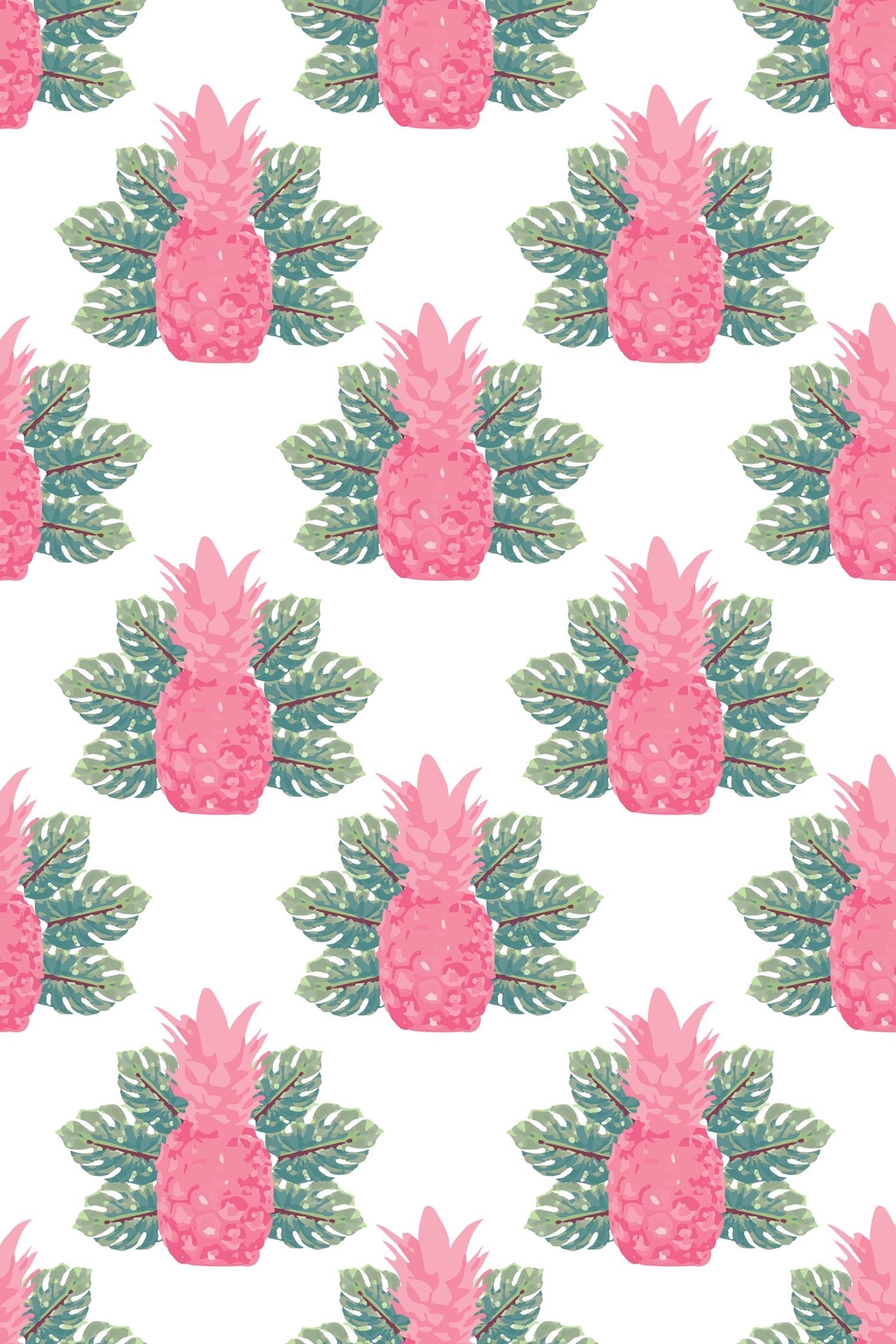 Spring Pineapples Wallpaper in Pink color - pattern number KK17019_KH300 - by Katie Kime in the collection