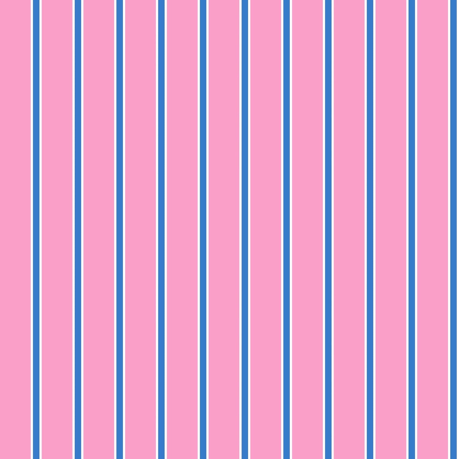 Tailored Stripe Wallpaper in pink blue color - pattern number KK793_Pink_Blue_KH300 - by Katie Kime in the  collection