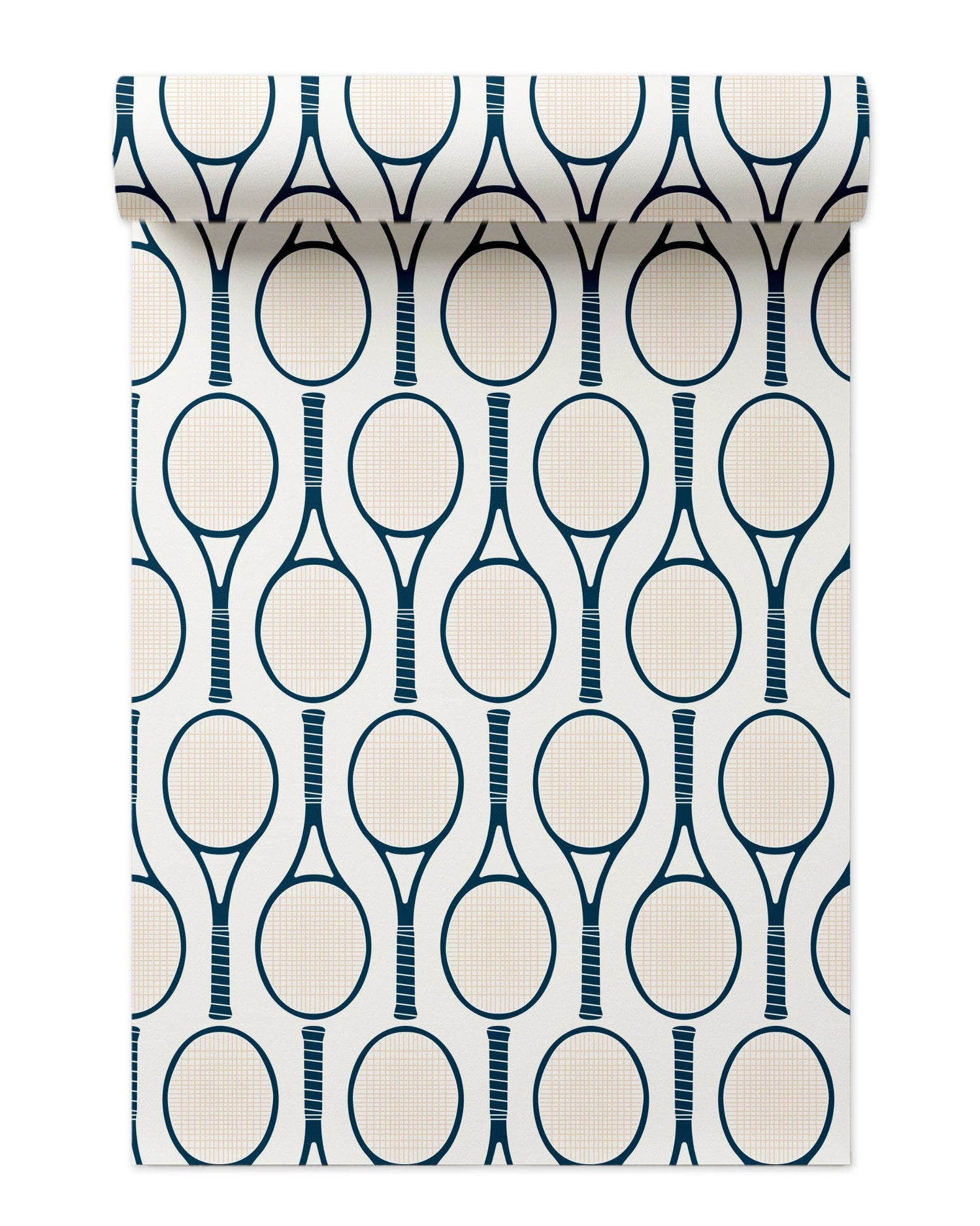 Tennis Time Peel and Stick Wallpaper in navy color - pattern number KK727_Navy_KH306 - by Katie Kime in the  collection
