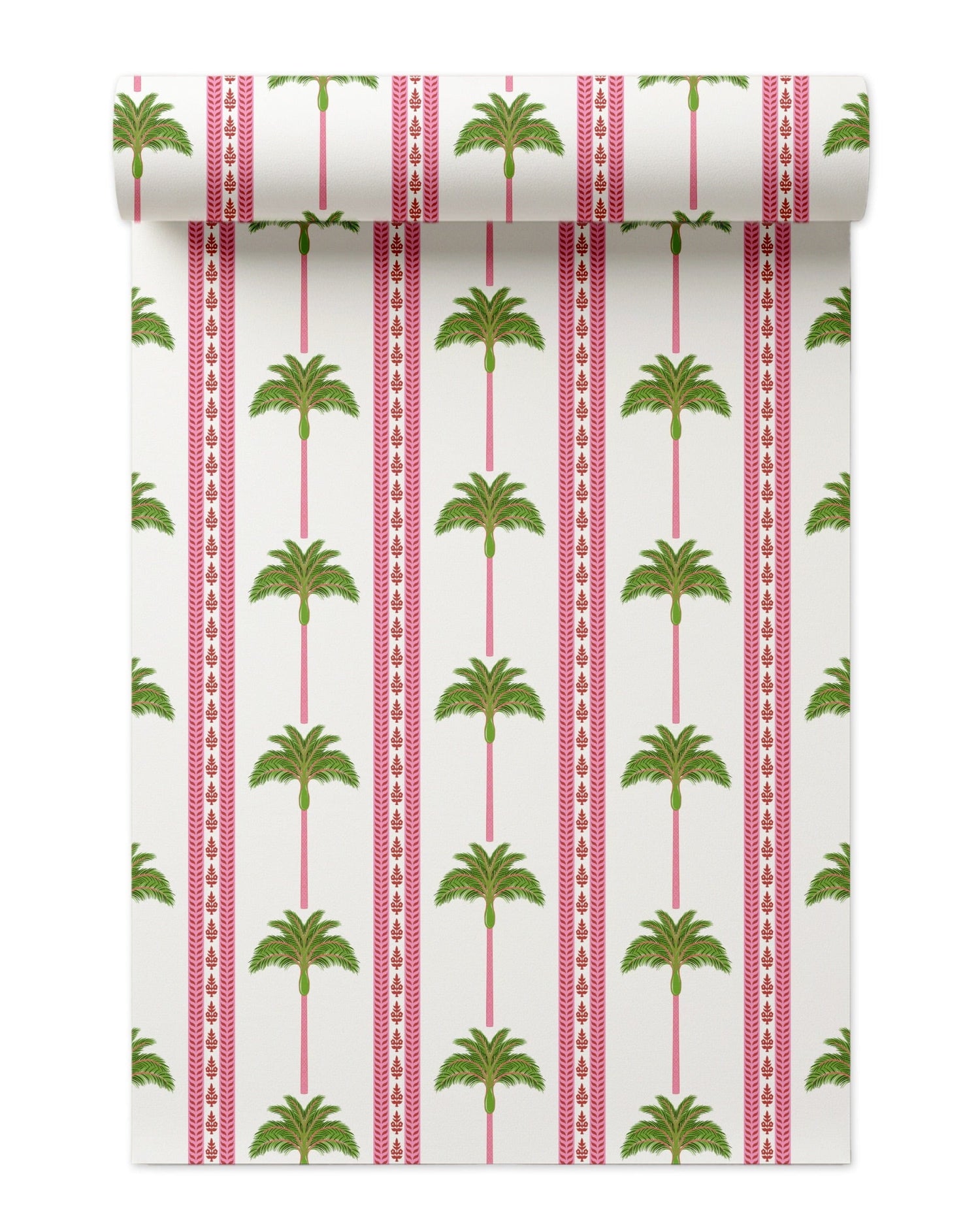 Tropical Palm Peel and Stick Wallpaper in pink green color - pattern number KK814_Pink_Green_KH306 - by Katie Kime in the  collection