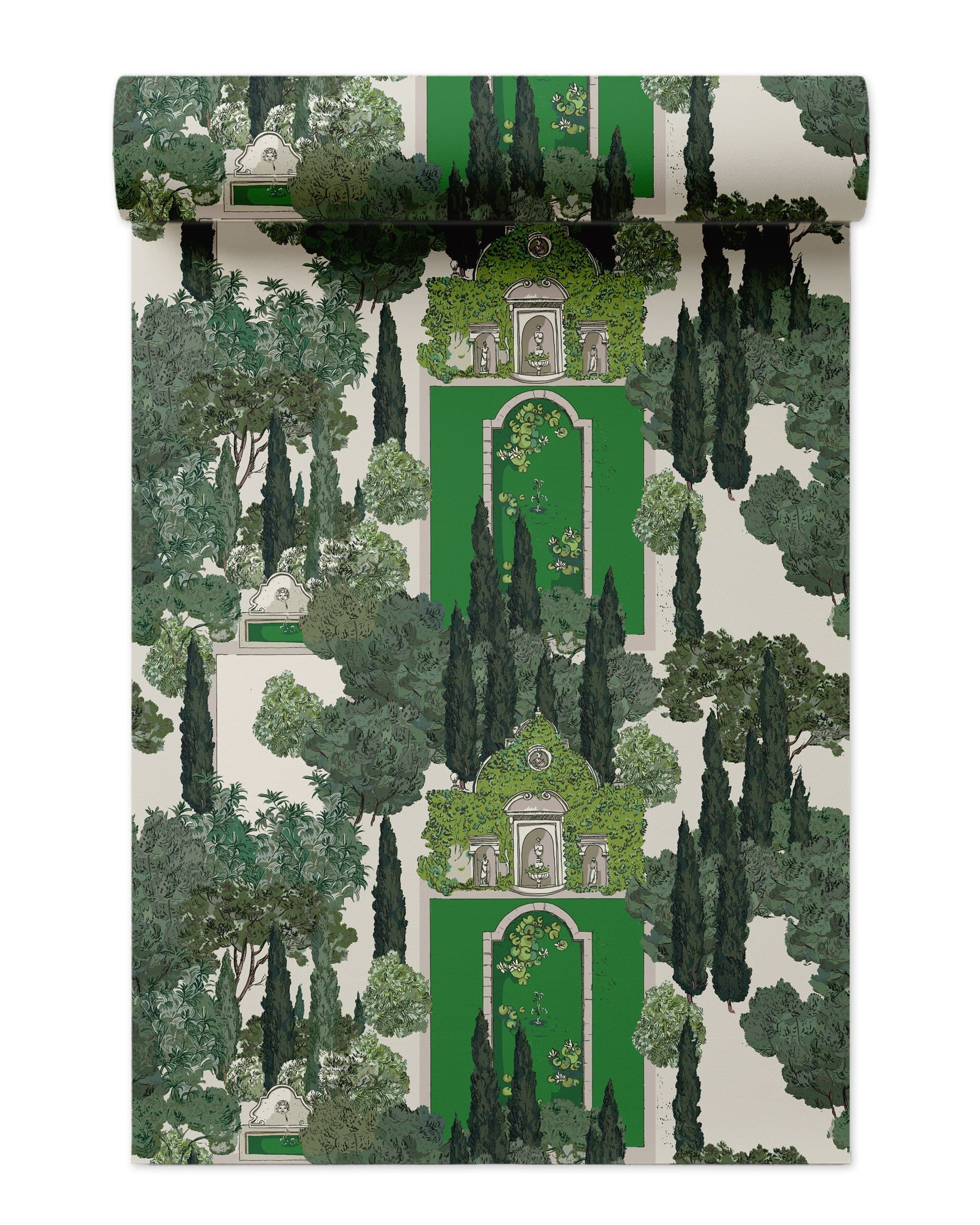Tuscan Villa Peel and Stick Wallpaper in green color - pattern number KK788_Green_KH306 - by Katie Kime in the  collection