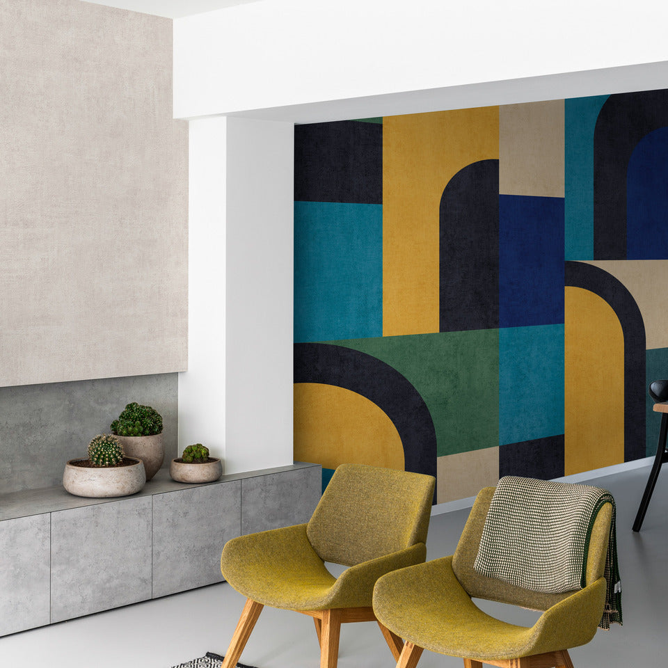 Patinated Plain Wallpaper in beige color - pattern number VOA-010-01-9 - by Grandeco in the Orom II collection