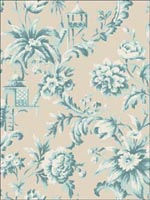 Floral Oriental Wallpaper CA80402 by Seabrook Wallpaper for sale at Wallpapers To Go