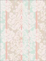 Damask Floral Stripes Wallpaper CA80512 by Seabrook Wallpaper for sale at Wallpapers To Go