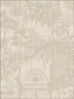 Garden Palm Leaves Wrought Iron Wallpaper CA81906 by Seabrook Wallpaper for sale at Wallpapers To Go