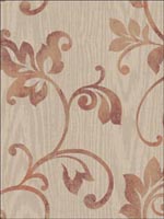 Leaf Scroll Woodgrain Wallpaper FS40406 by Seabrook Wallpaper for sale at Wallpapers To Go