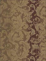 Leaf Scroll Stripes Wallpaper CS41706 by Seabrook Platinum Series Wallpaper for sale at Wallpapers To Go
