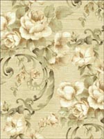Floral Leaf Scroll Wallpaper SE50904 by Seabrook Wallpaper for sale at Wallpapers To Go